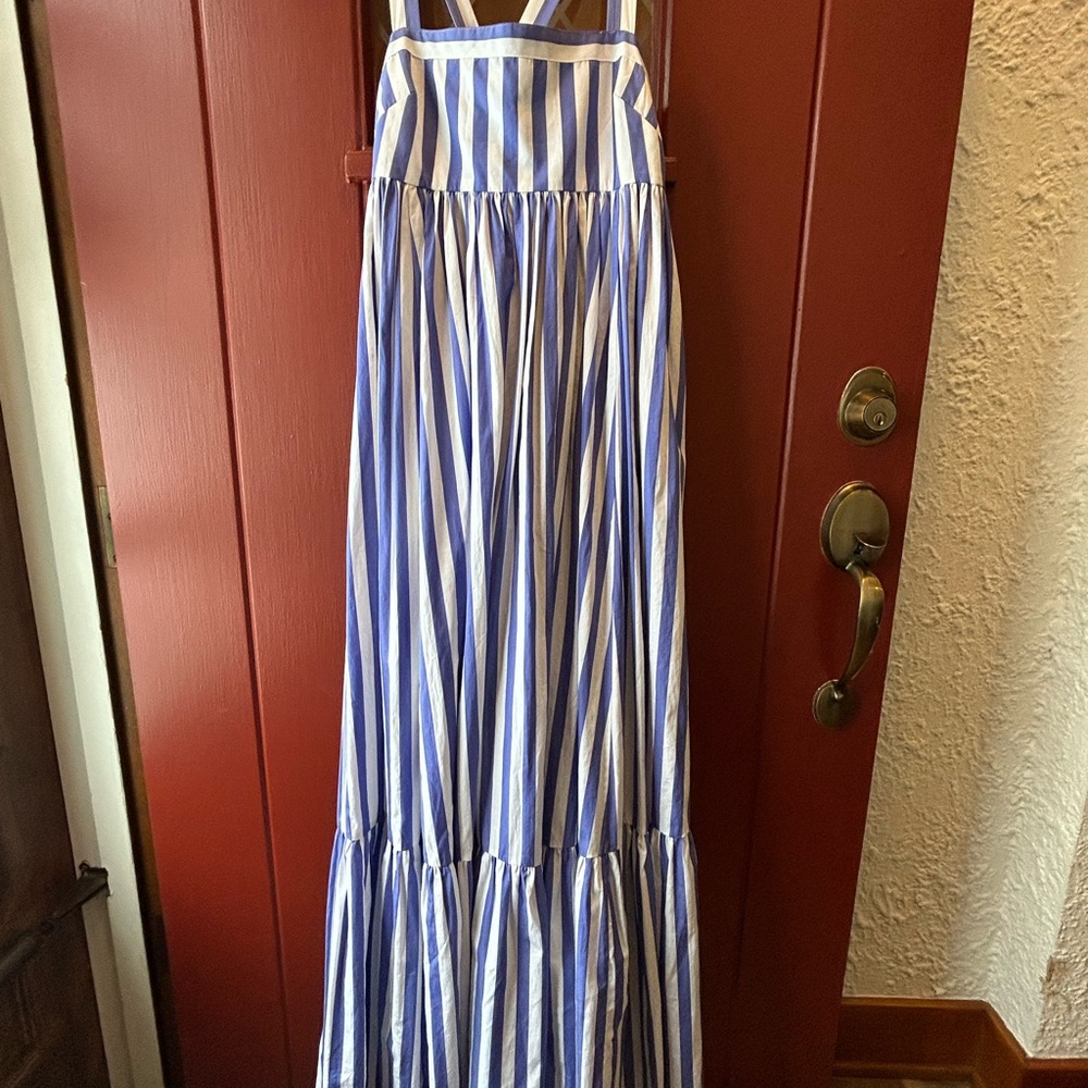 J. Crew Blue and White Striped Maxi Dress - Picture 3 of 9